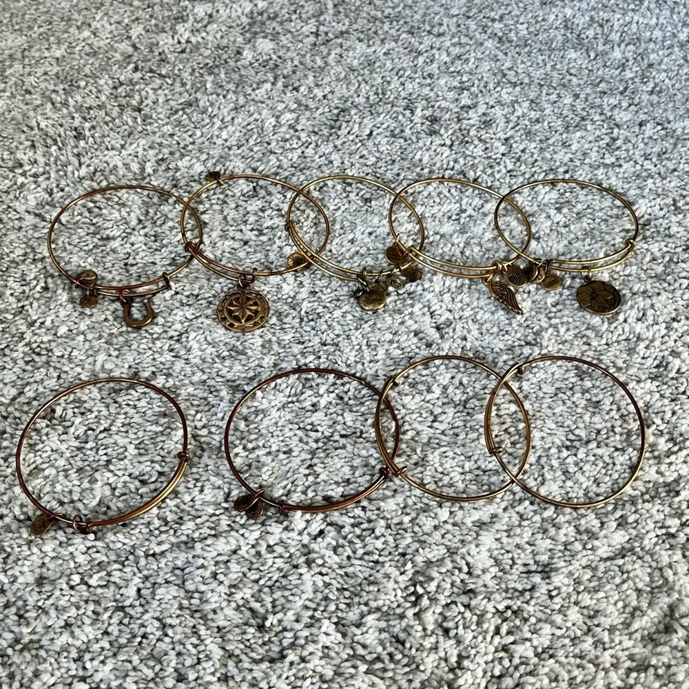 Alex and Ani charm bangles set of 9 - Picture 11 of 11